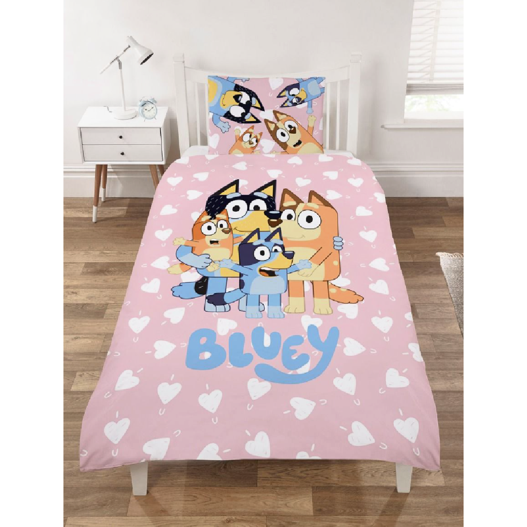 Bluey | I Love U Single Bed Quilt Cover Set | Little Gecko
