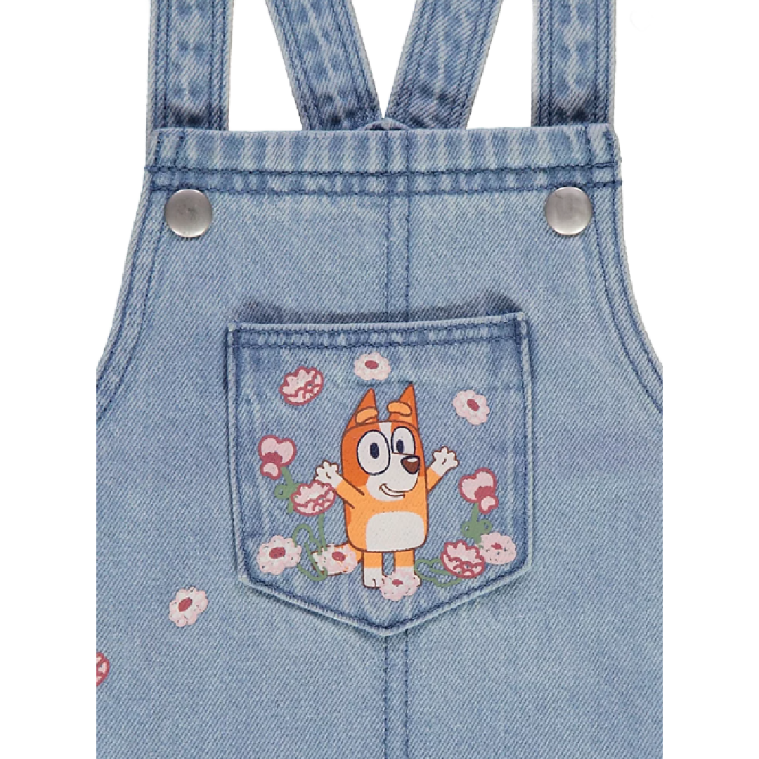 Bluey | Pink T-Shirt & Denim Dress Set | Little Gecko