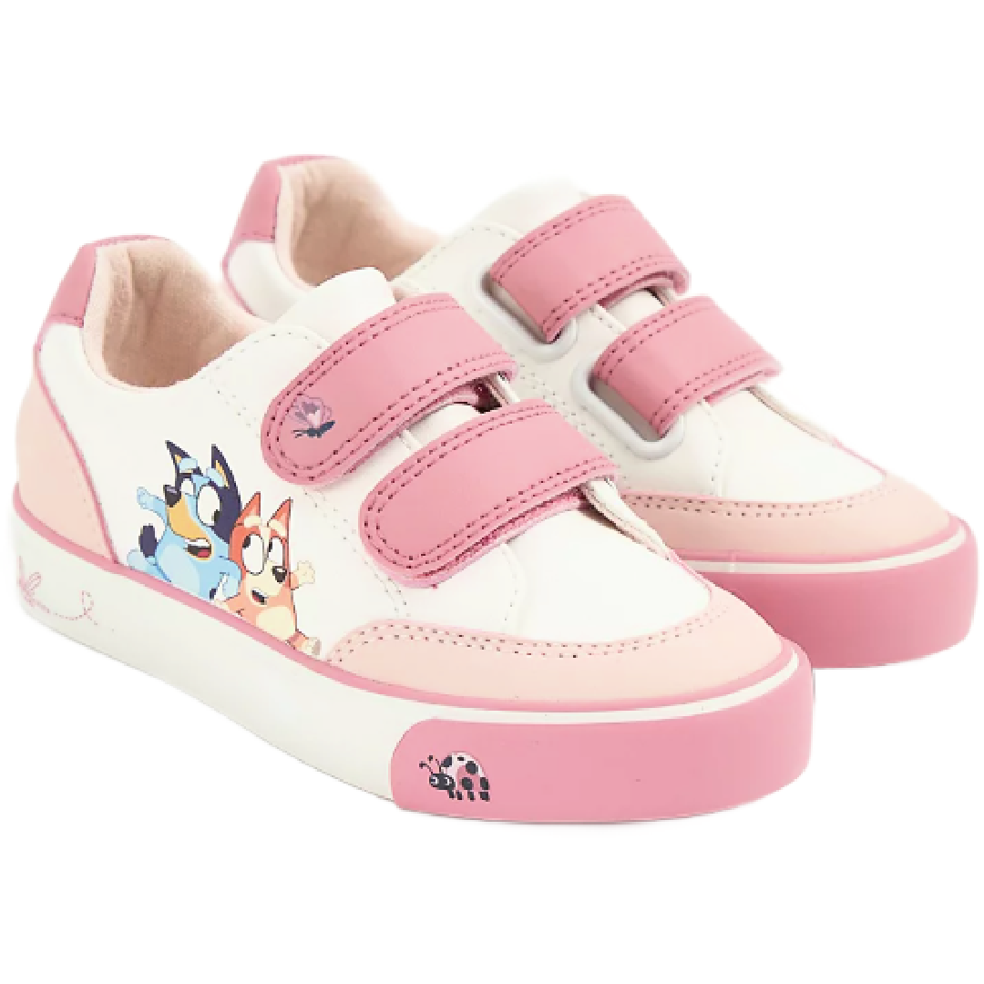 Bluey | Pink & White Trainers | Little Gecko