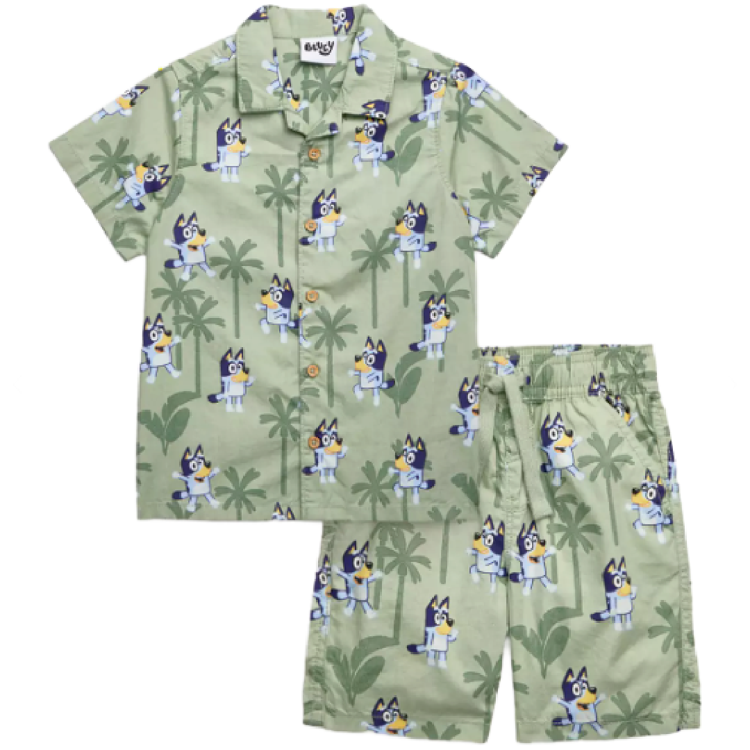 Bluey | Green Shortie Pyjamas | Little Gecko