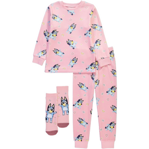 Bluey | Pink Long Pyjamas & Socks Set | Little Gecko