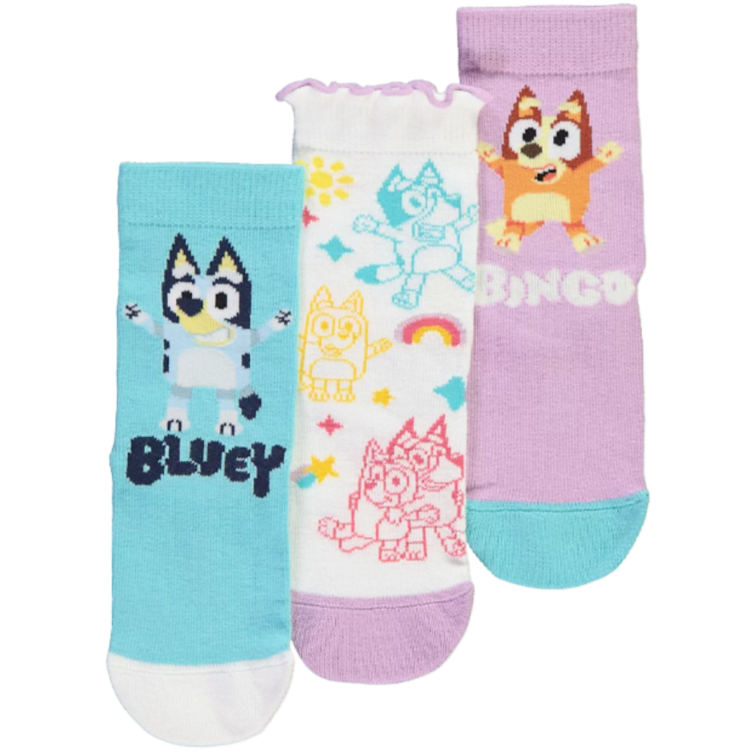 Bluey | 3 Pack Crew Socks | Little Gecko