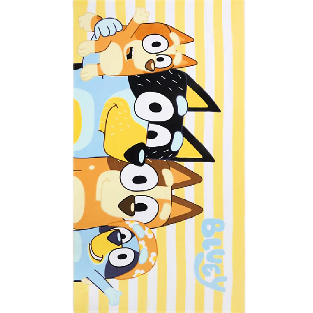 Bluey | Large Striped Towel | Little Gecko