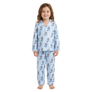 BLUEY Blue Button Up Pyjama Set