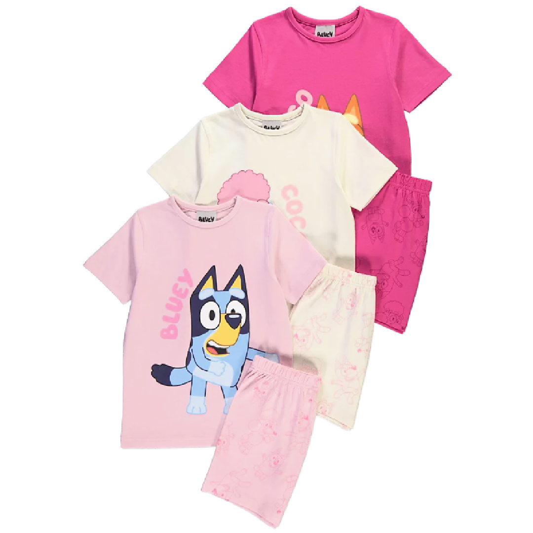 Bluey | 3pk Shortie Pyjamas | Little Gecko