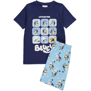 Bluey | Navy Let's Do This Shortie Pyjamas | Little Gecko