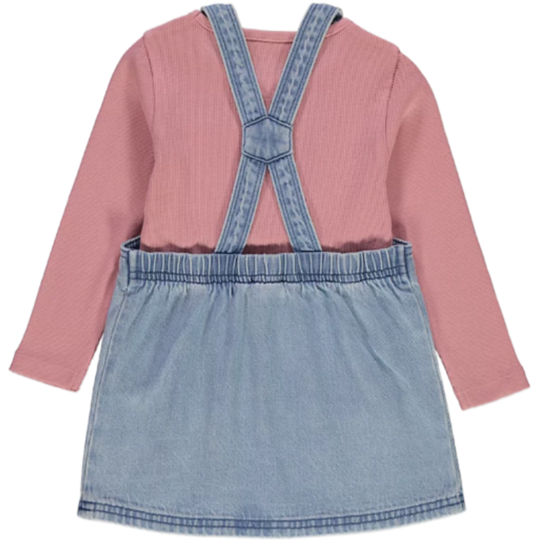 Bluey | Pink T-Shirt & Denim Dress Set | Little Gecko