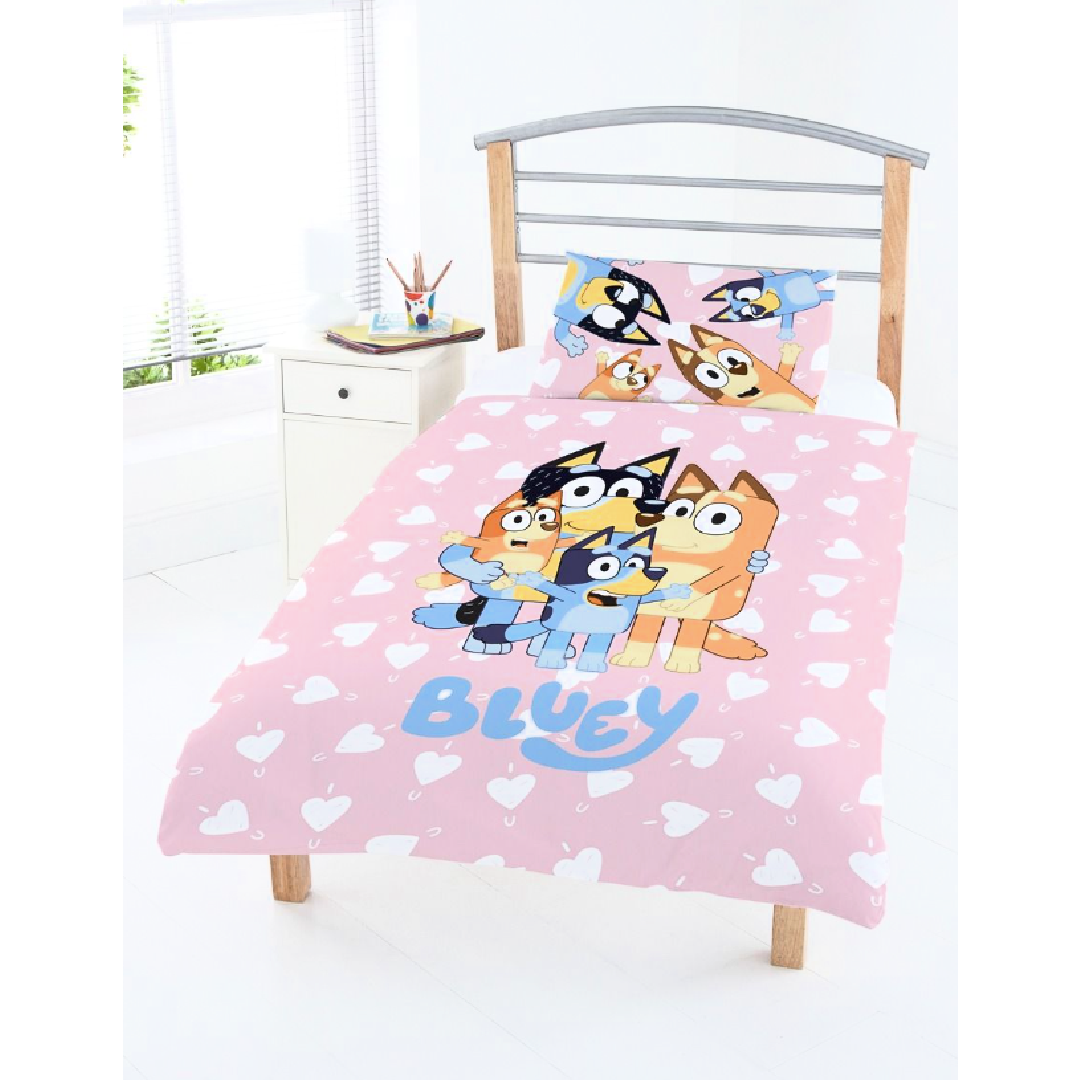 Bluey | I Love U Toddler/Cot Bed Quilt Cover Set | Little Gecko