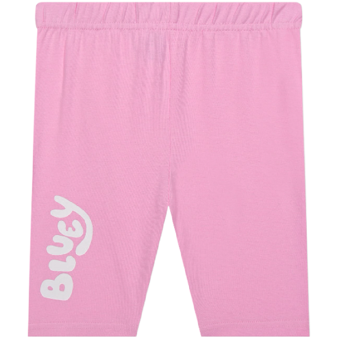 Bluey | Pink T-Shirt & Bike Shorts Set | Little Gecko
