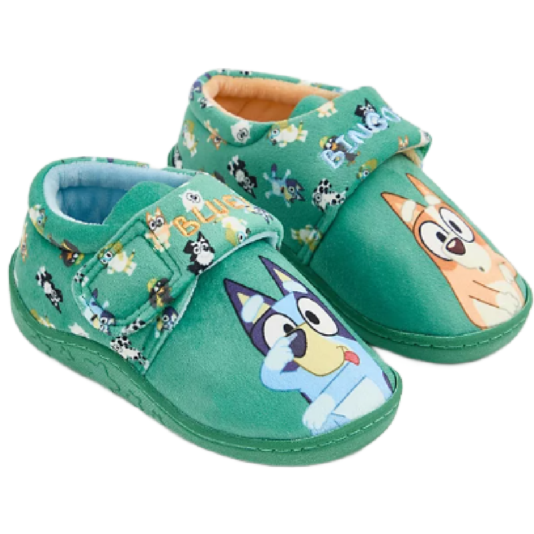 Bluey | Bluey & Bingo Green Slippers | Little Gecko