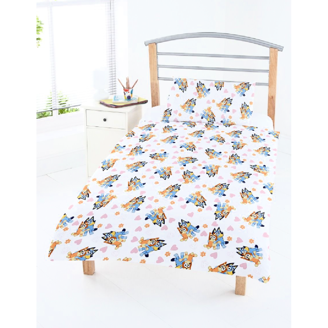 Bluey | I Love U Toddler/Cot Bed Quilt Cover Set | Little Gecko