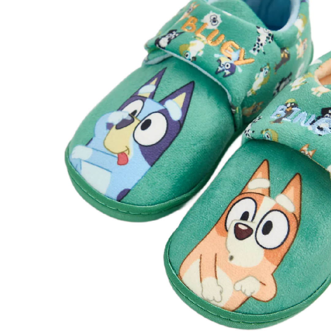 Bluey | Bluey & Bingo Green Slippers | Little Gecko