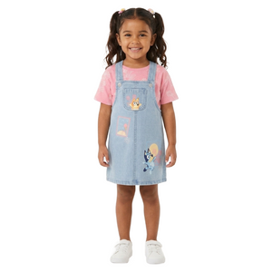 BLUEY Short Sleeve T-Shirt & Denim Dress Set