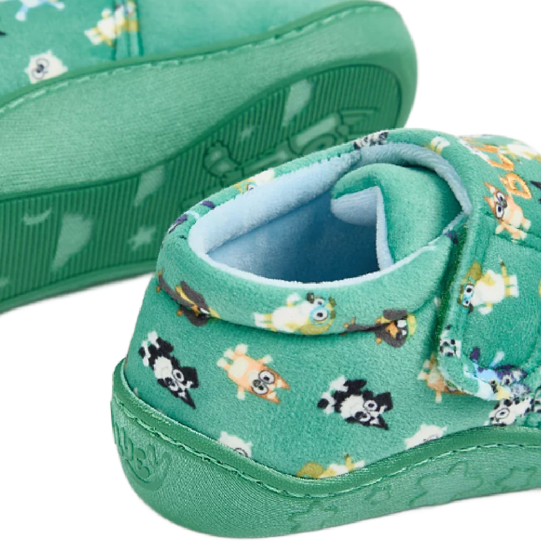 Bluey | Bluey & Bingo Green Slippers | Little Gecko