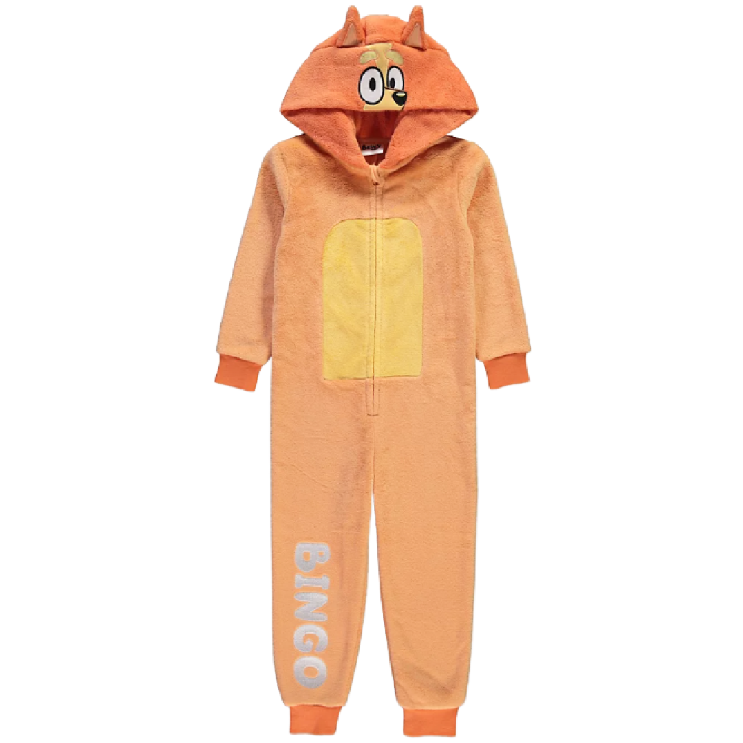 Bluey | Orange Bingo Fleece All-In-One | Little Gecko