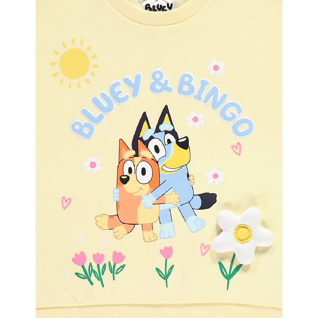 Bluey | Yellow Sweatshirt & Shorts Set | Little Gecko