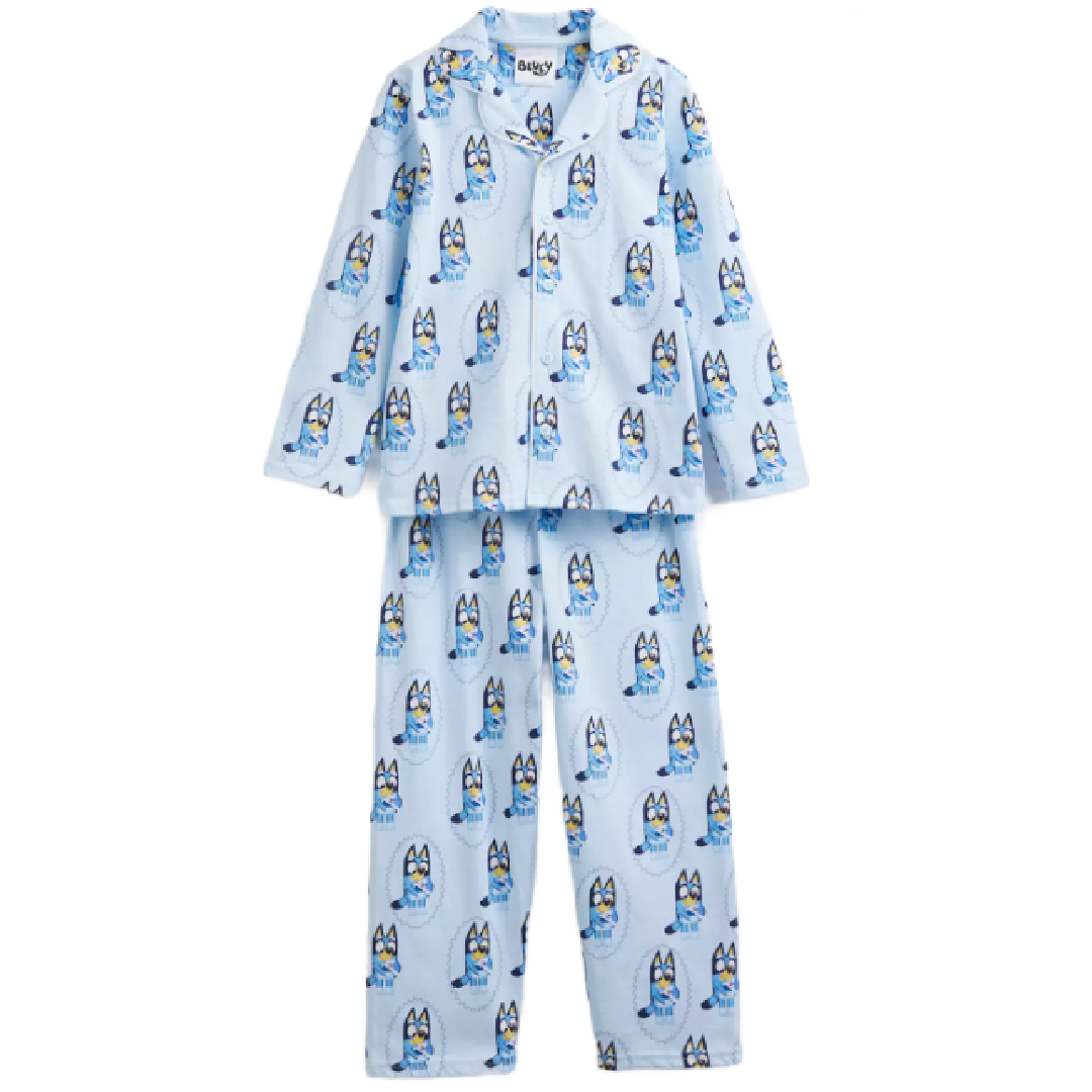 BLUEY Blue Button Up Pyjama Set