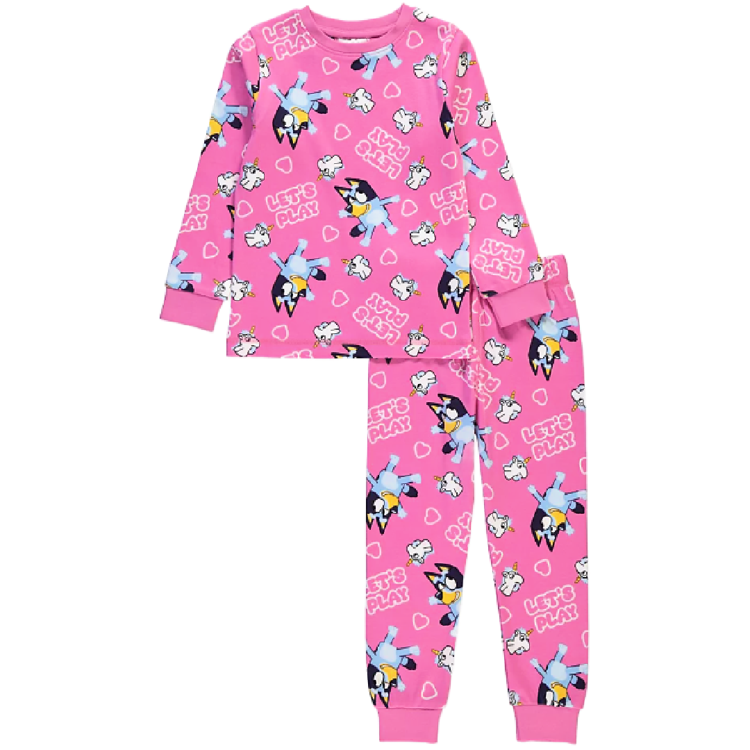 Bluey | Pink Unicorn Long Pyjamas | Little Gecko