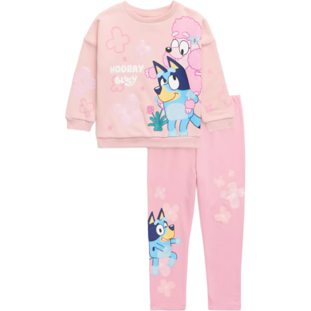 Bluey | Pink Sweatshirt & Leggings Set | Little Gecko