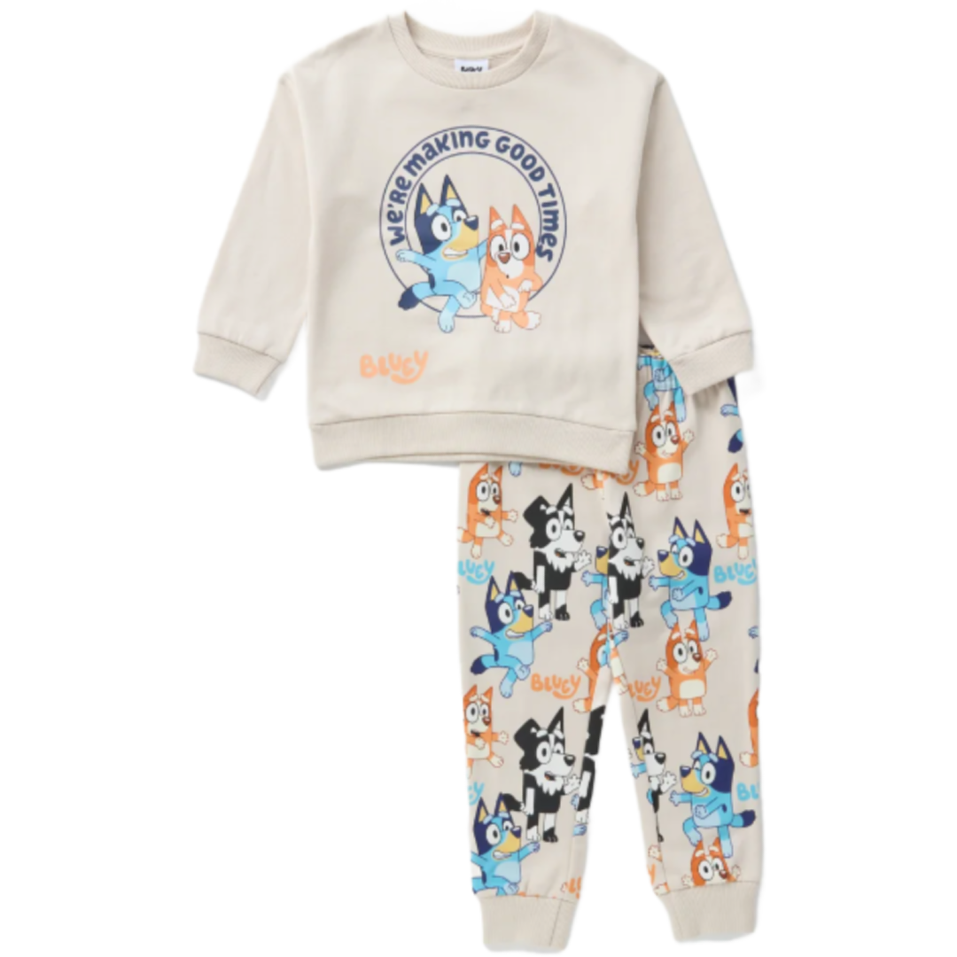 Bluey | Cream Sweatshirt & Jogging Pants Set | Little Gecko