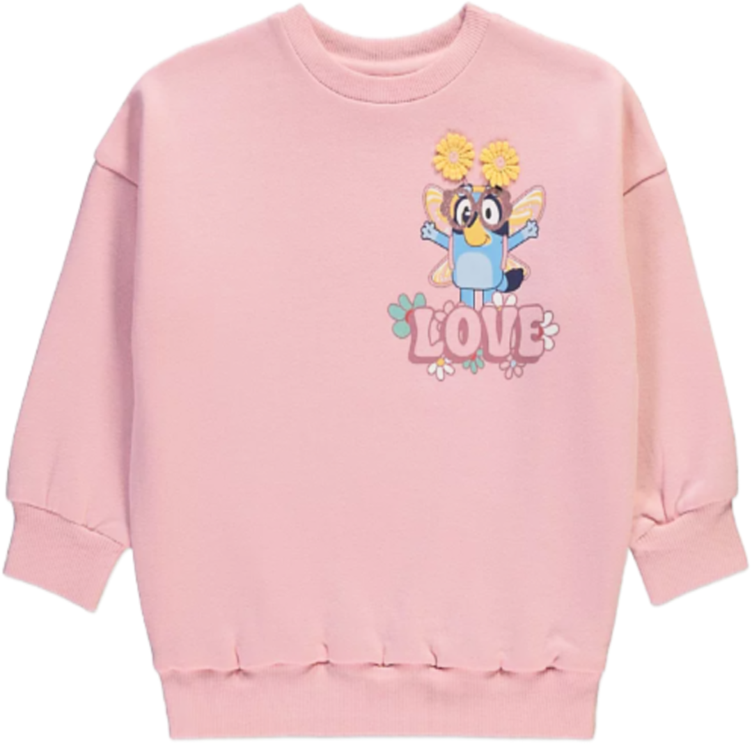 Bluey | Pink Flower Sweatshirt | Little Gecko