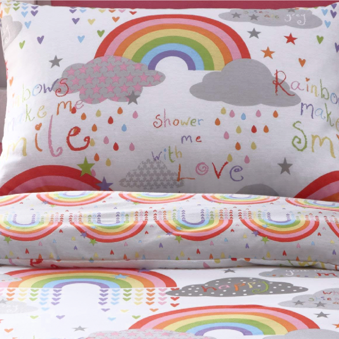 CLOUDS & RAINBOWS Double/Queen Bed Quilt Cover Set