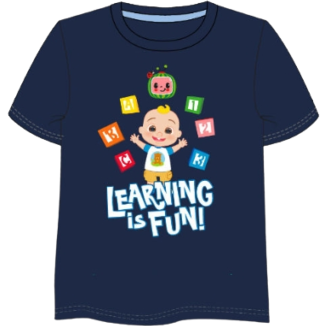 CoComelon | Navy Learning Is Fun T-Shirt | Little Gecko