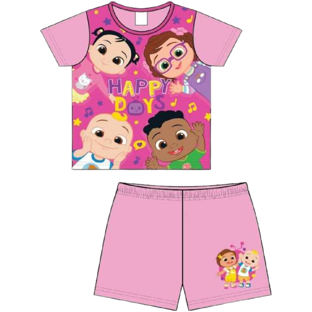 CoComelon | Pink Happy Days Shortie Pyjamas | Little Gecko