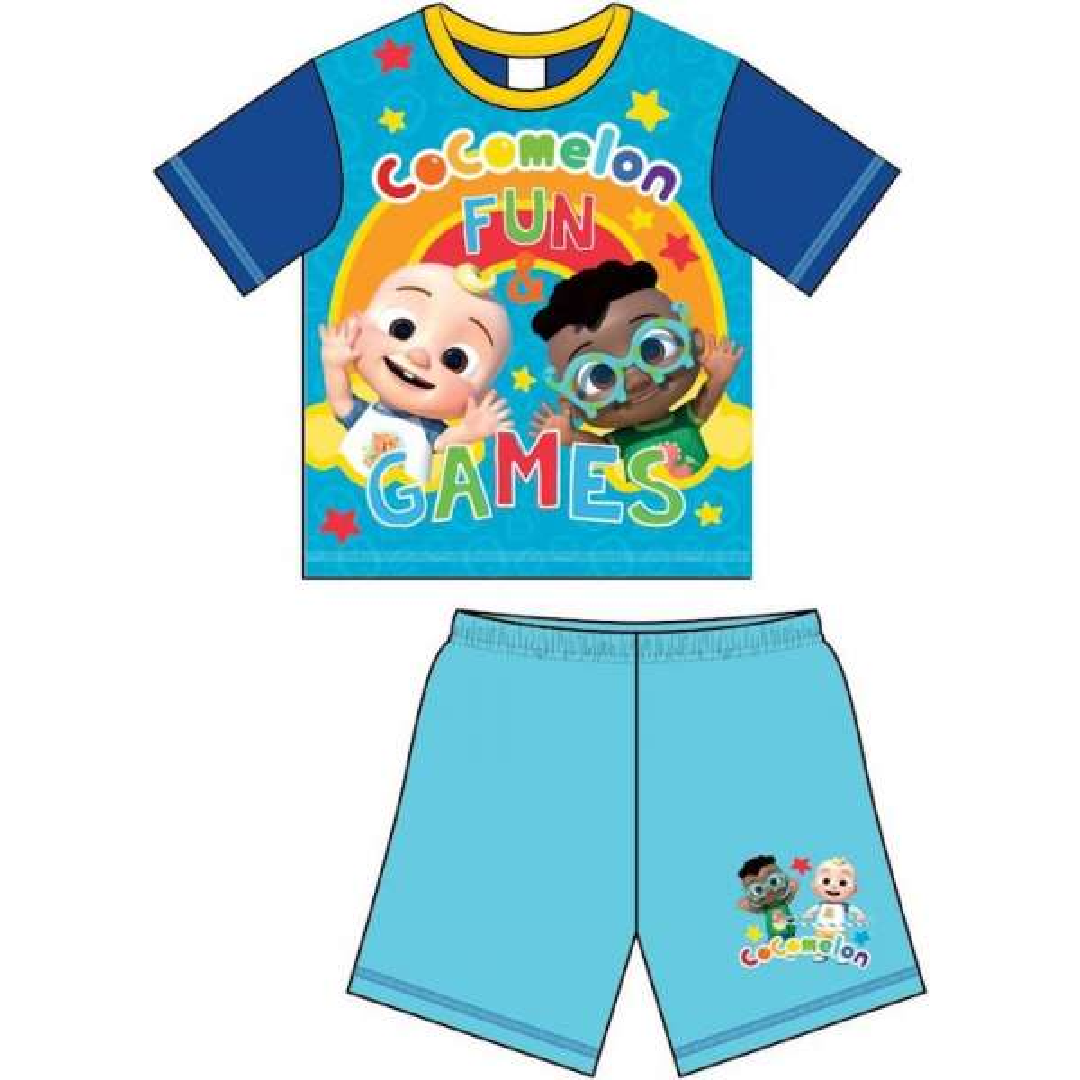 CoComelon | Blue Fun & Games Shortie Pyjamas | Little Gecko