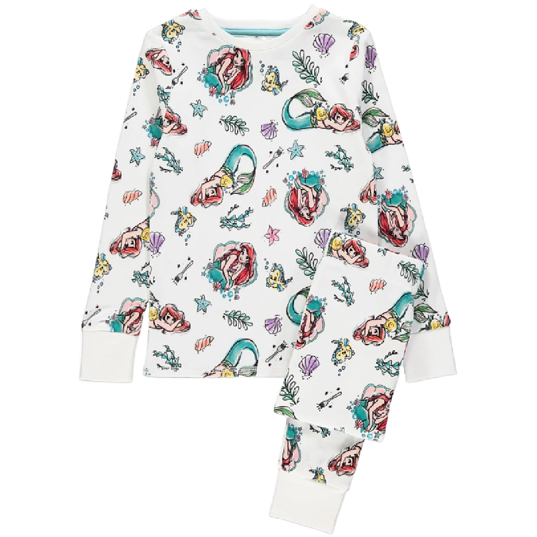 Disney Princess | White Little Mermaid Pyjamas | Little Gecko