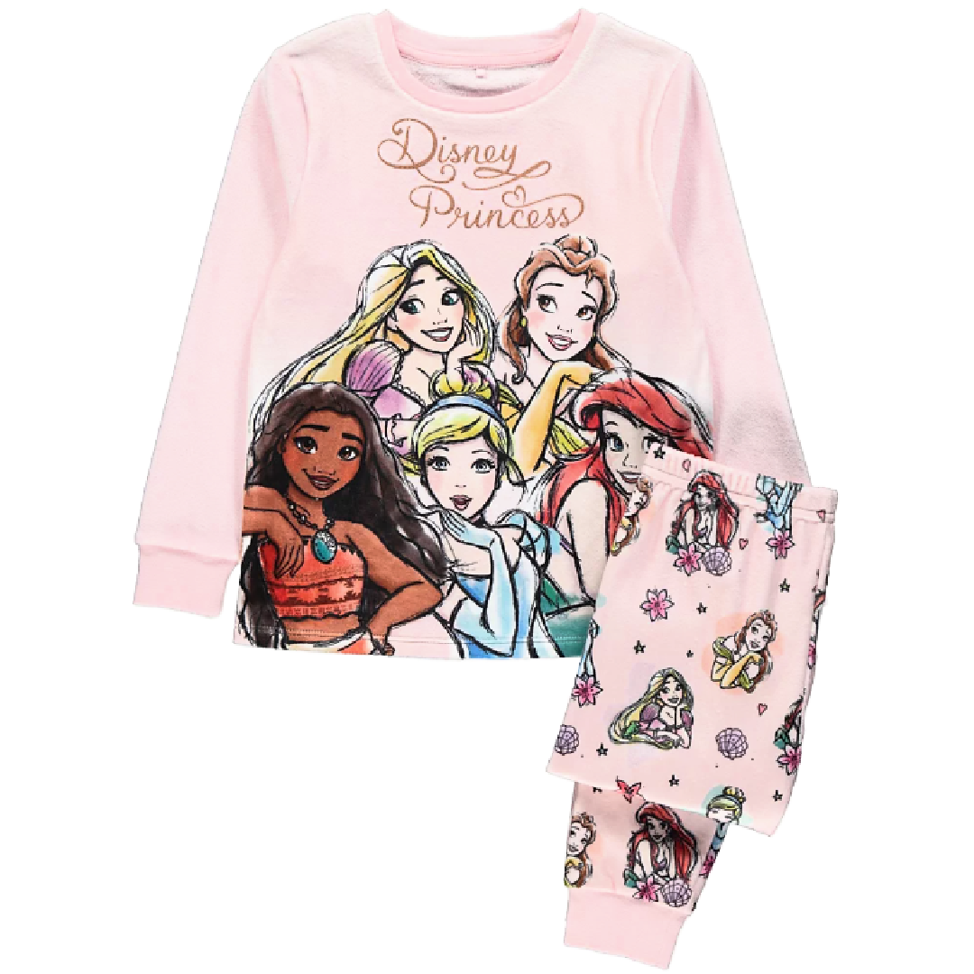 Disney Princess | Pink Velour Pyjamas | Little Gecko