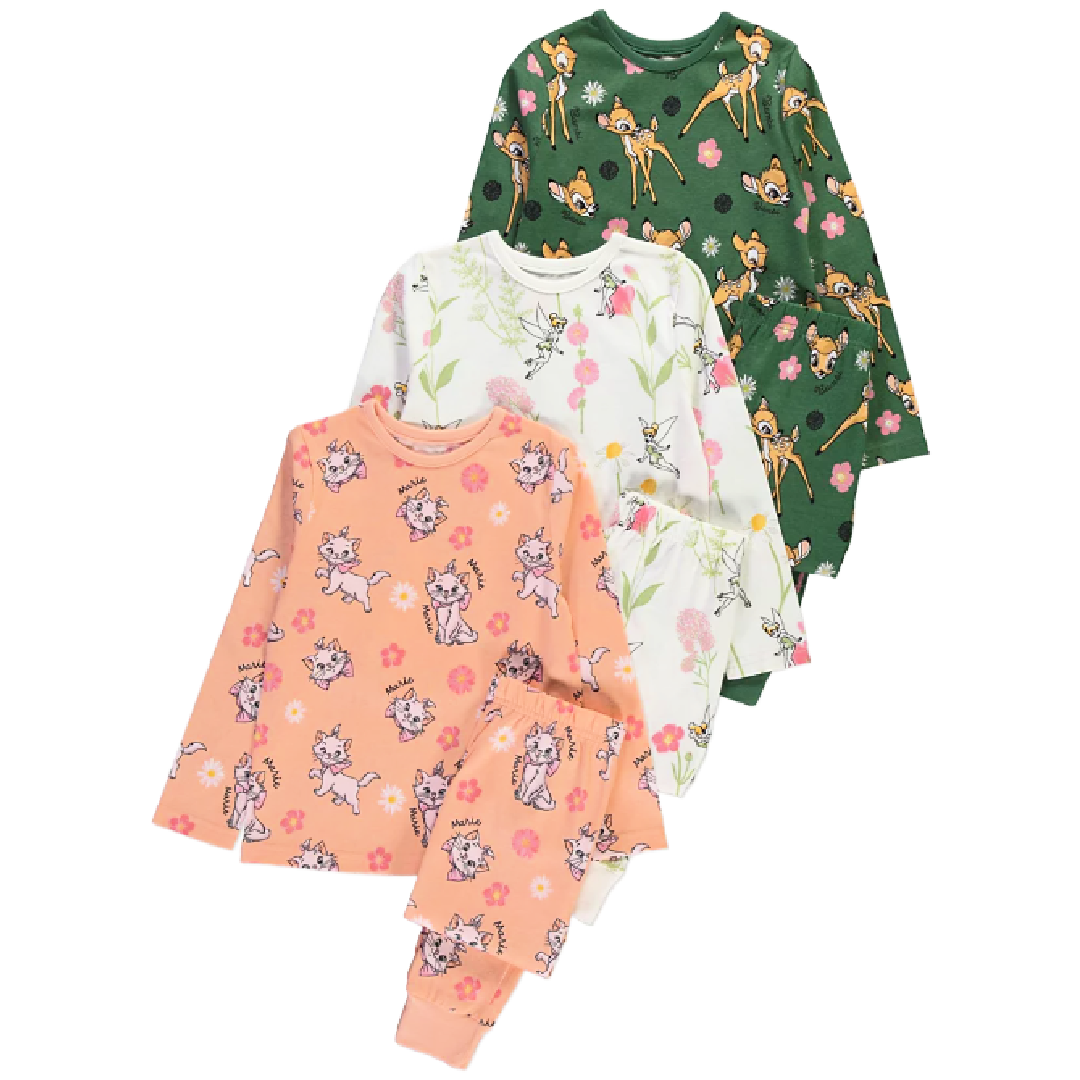  Disney Animals | 3pk Pyjamas | Little Gecko