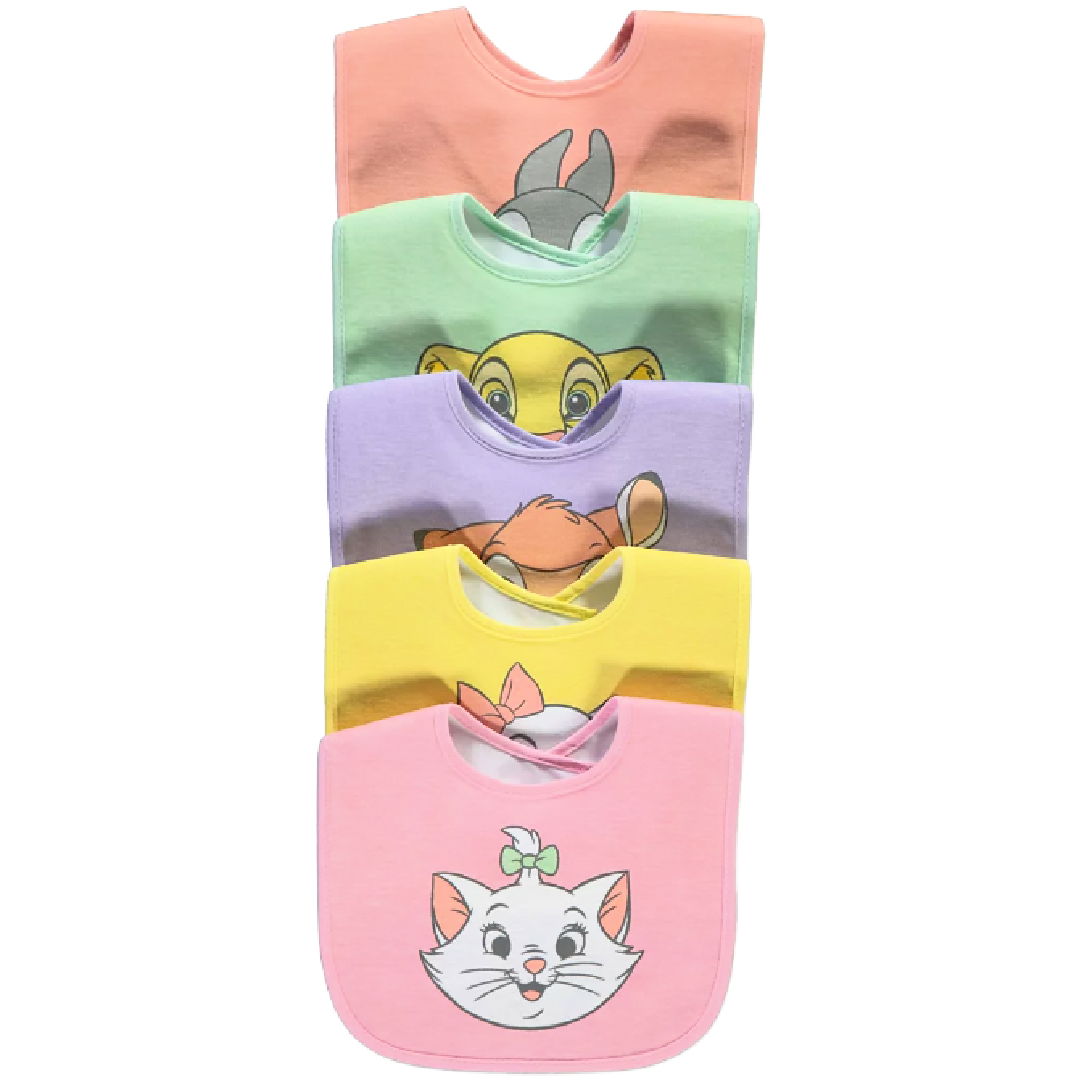 Disney Animals | 5pk Bibs | Little Gecko