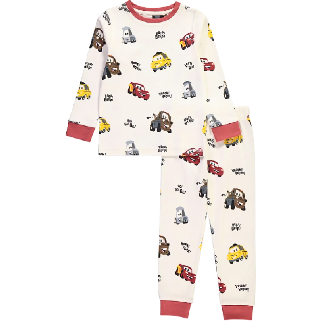 Disney Cars | Cream Pyjama Set | Little Gecko