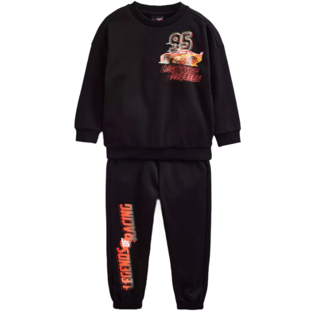 Disney Cars | Black Sweatshirt & Trackpants Set | Little Gecko