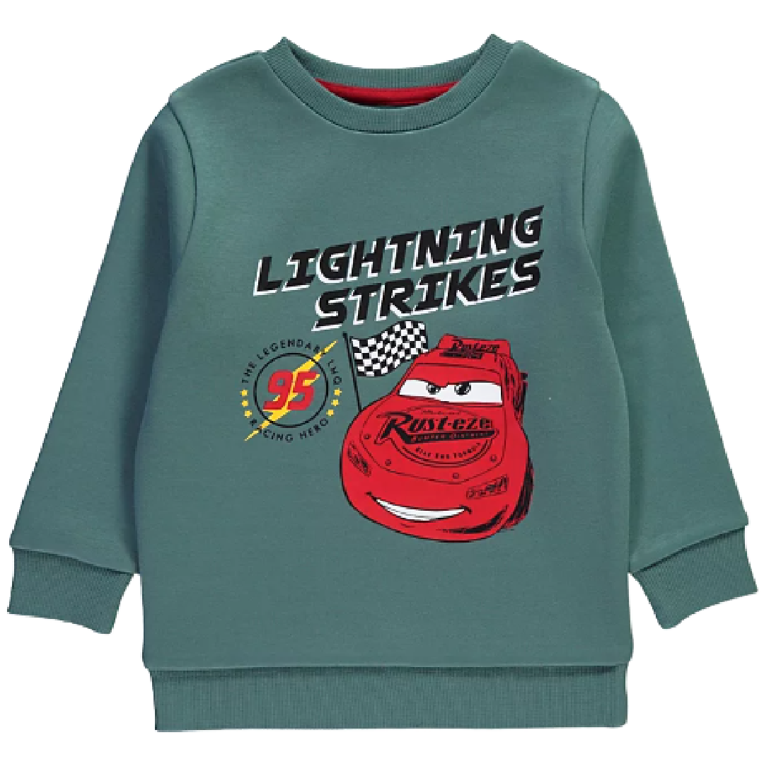 Disney Cars | Green Sweatshirt | Little Gecko