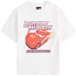 Disney Cars | White Short Sleeve T-Shirt | Little Gecko