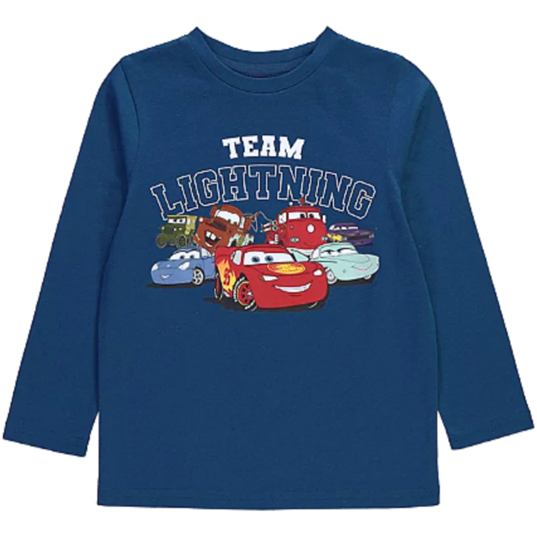 Disney Cars | Navy Long Sleeve T-Shirt | Little Gecko