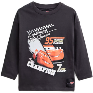 Disney Cars | Charcoal Long Sleeve T-Shirt | Little Gecko