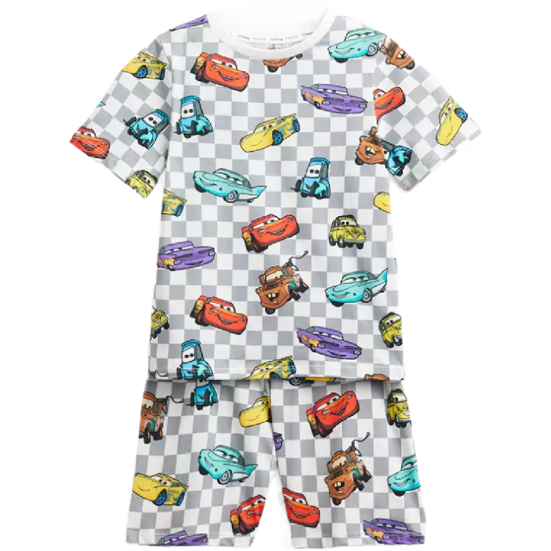 DISNEY CARS Grey Check Shortie Pyjama Set