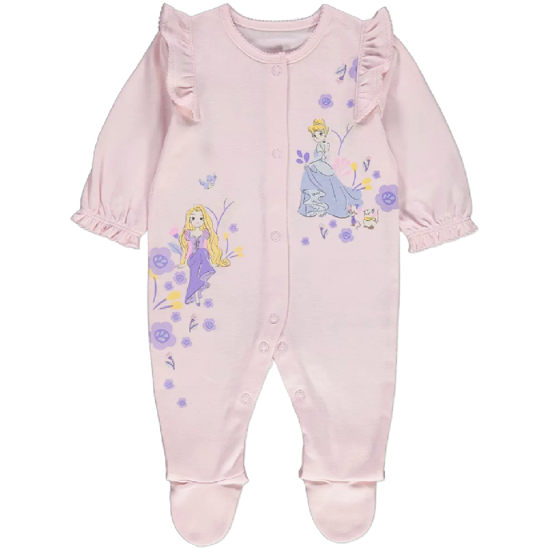 Disney Princess | Pink Frill Sleepsuit | Little Gecko