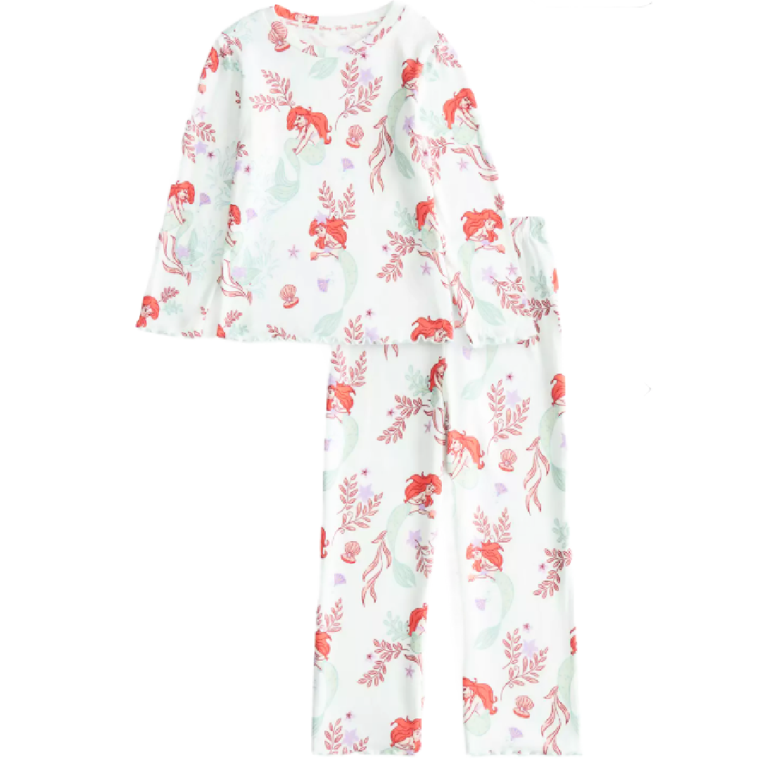 Disney Princess | Ariel Velour Long Pyjamas | Little Gecko