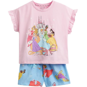 DISNEY PRINCESS Pink Frill Sleeve Shortie Pyjama Set