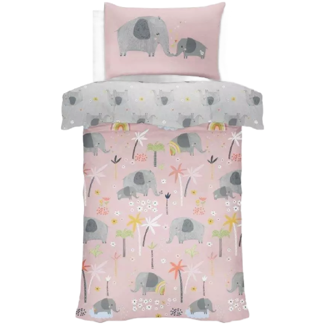 ELEPHANT FRIENDS Single Bed Quilt Cover Set
