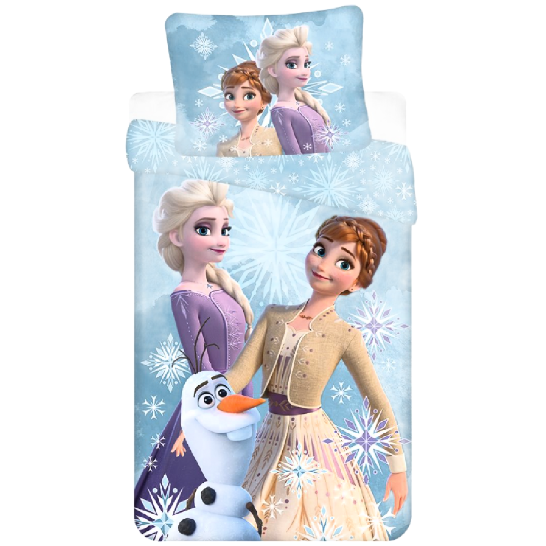 Frozen | Single Bed Quilt Cover Set - White Snowflake | Little Gecko
