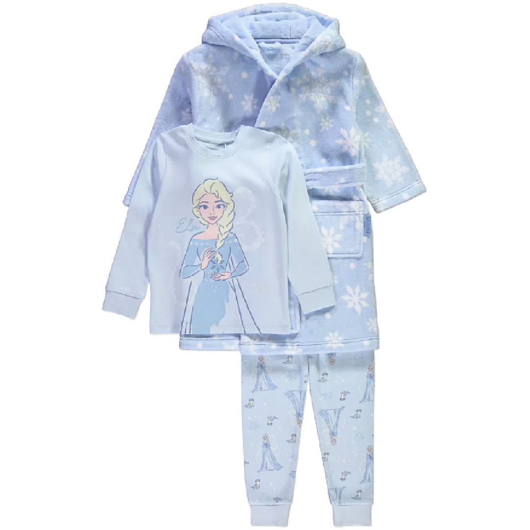 Frozen | Blue Long Pyjamas & Dressing Gown Set | Little Gecko