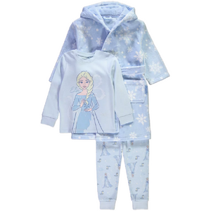 Frozen | Blue Long Pyjamas & Dressing Gown Set | Little Gecko