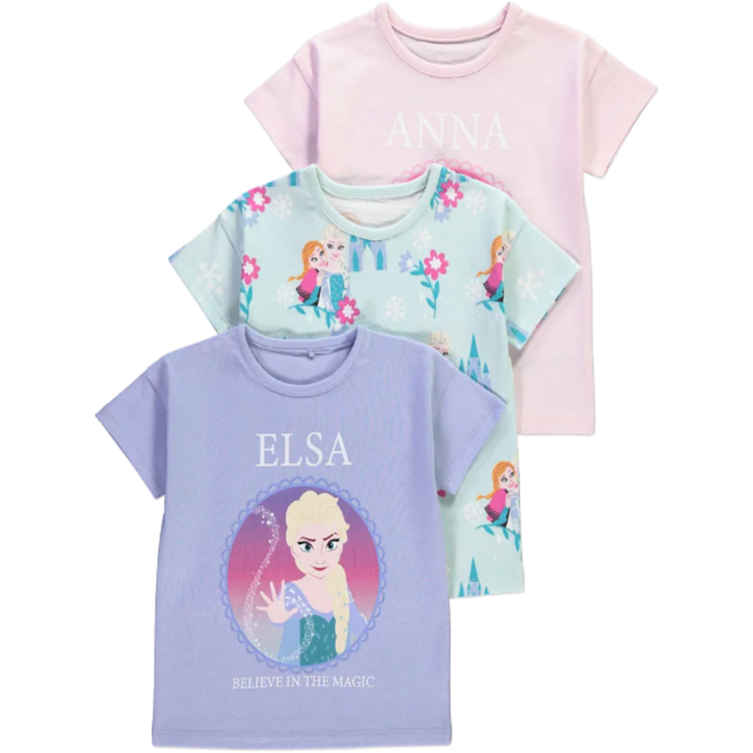 Frozen | 3pk Pastel T-Shirts | Little Gecko