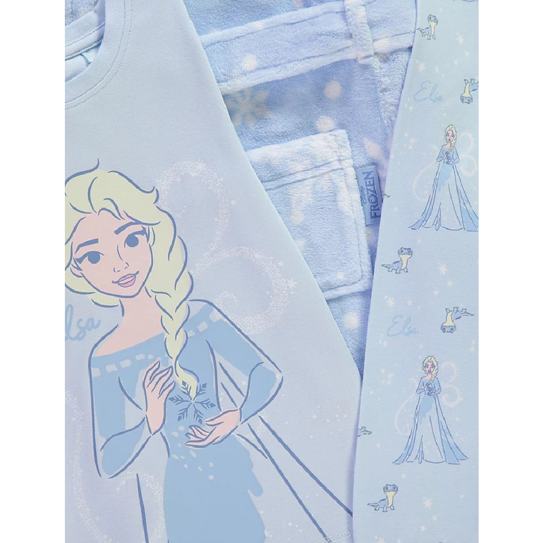 Frozen | Blue Long Pyjamas & Dressing Gown Set | Little Gecko