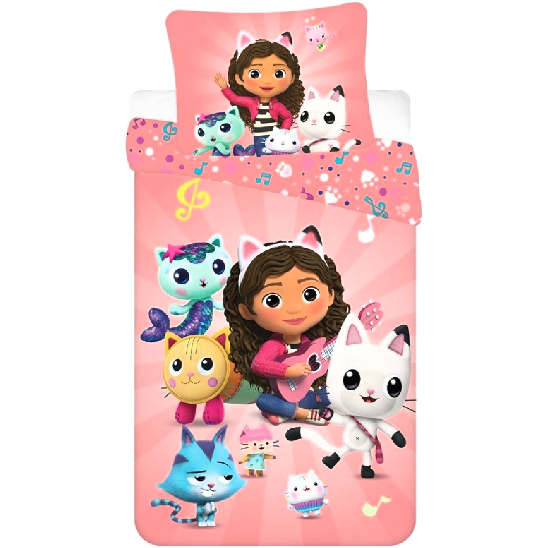 Gabby's Dollhouse | Peach Friends Single Bed Quilt Cover Set | Little Gecko